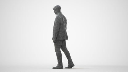 photogrammetry 3D man casual walking, realistic human model archviz FBX, square thumbnail