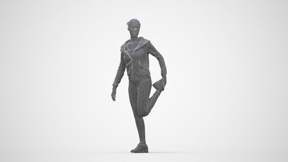 scanned 3D woman sport, photogrammetry people for Enscape and V-Ray, wireframe back view