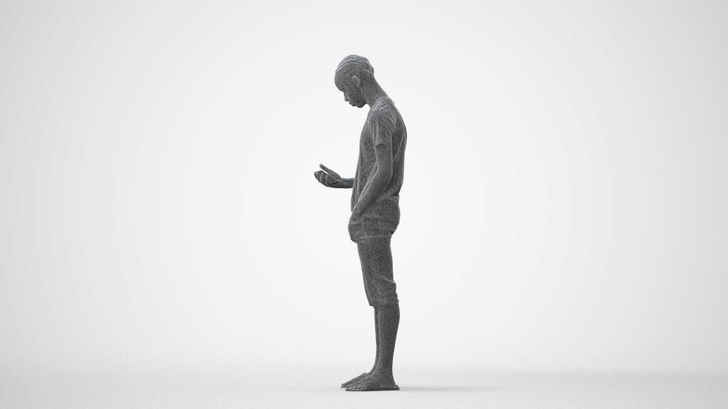 scanned 3D boy casual kids, photogrammetry people for Enscape and V-Ray, square thumbnail