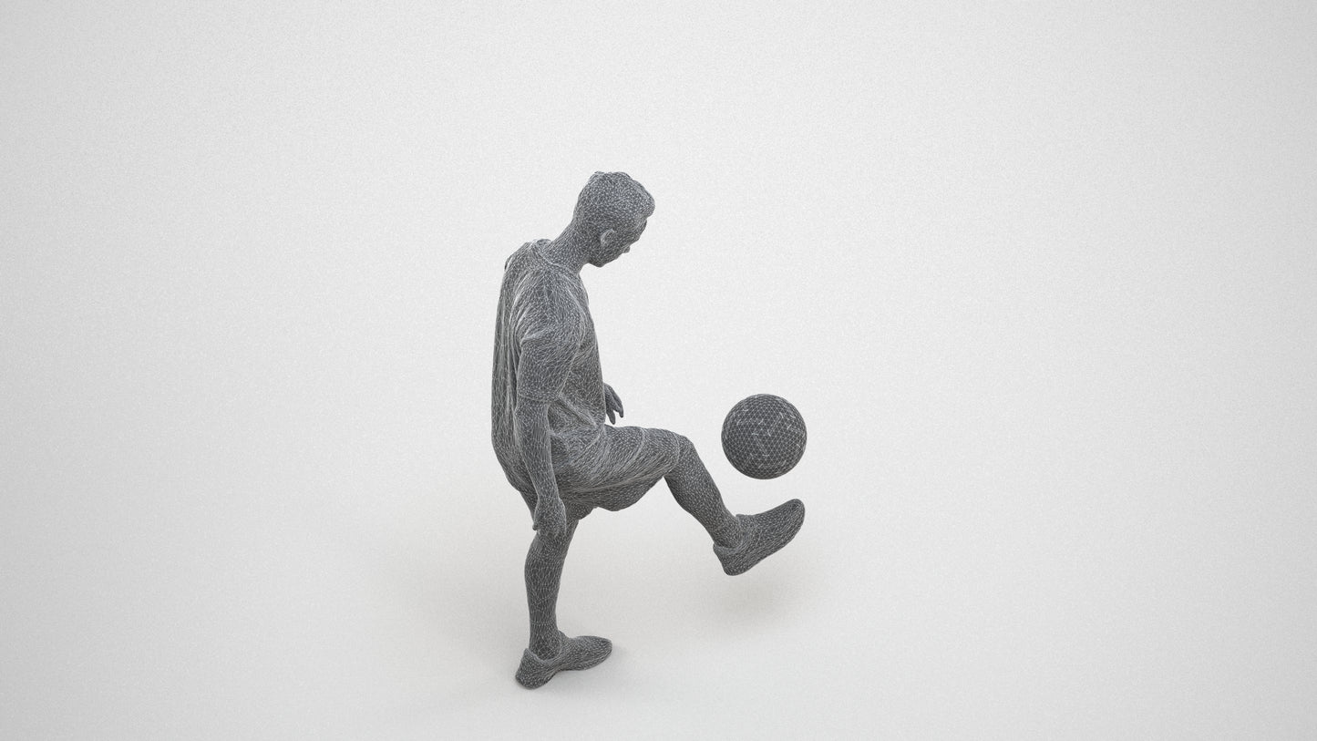 scanned 3D man sport, photogrammetry people for Enscape and V-Ray, wireframe three-quarter view