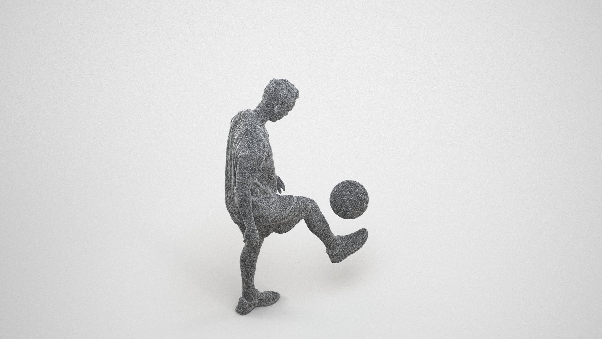 scanned 3D man sport, photogrammetry people for Enscape and V-Ray, wireframe three-quarter view