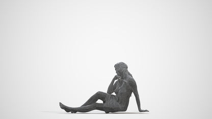3D people model woman pool, scanned human for 3ds Max rendering, three-quarter front view render