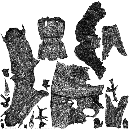 realistic 3D woman casual walking, scanned archviz people for Blender and 3ds Max, wireframe top-down view