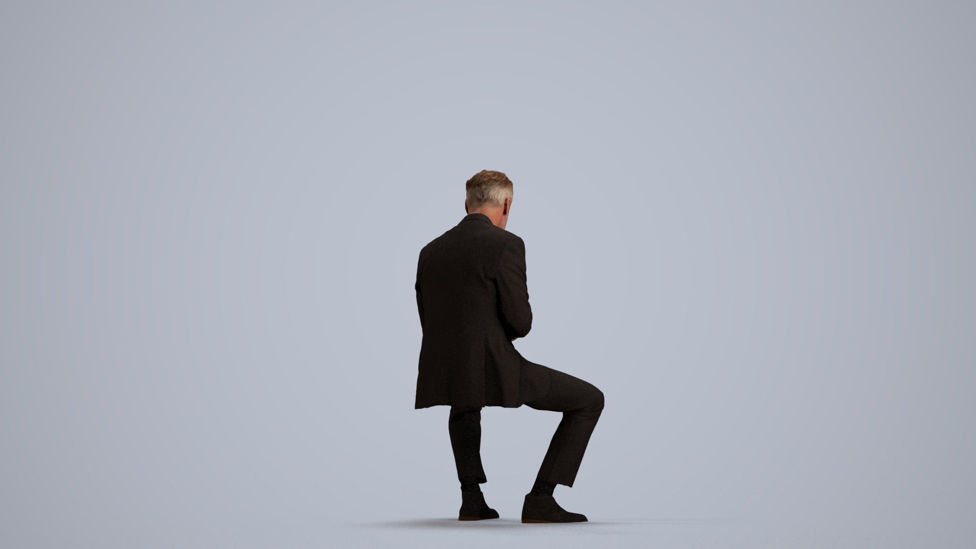 photogrammetry 3D man business, realistic human model archviz FBX, front view render
