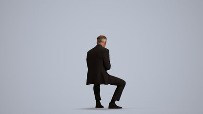photogrammetry 3D man business, realistic human model archviz FBX, front view render