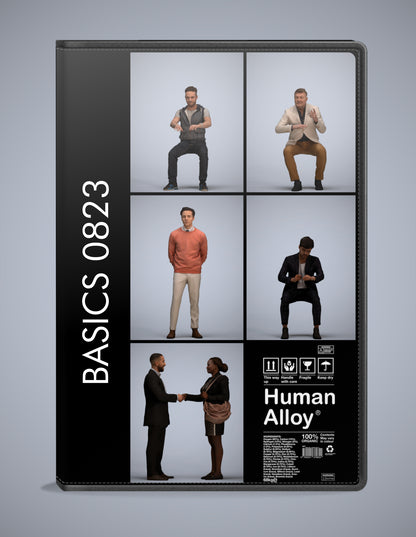 5x realistic 3D people business pack, scanned archviz collection for Blender and 3ds Max