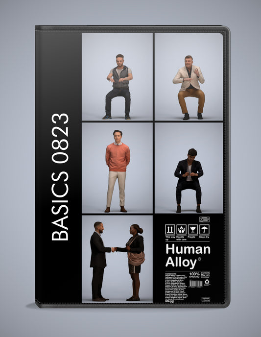 5x realistic 3D people business pack, scanned archviz collection for Blender and 3ds Max