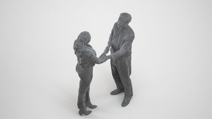 realistic 3D woman business, scanned archviz people for Blender and 3ds Max, wireframe three-quarter view