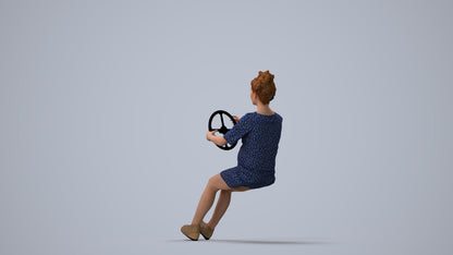 3D scanned boy driving casual, photorealistic archviz people for Enscape and SketchUp, three-quarter view render