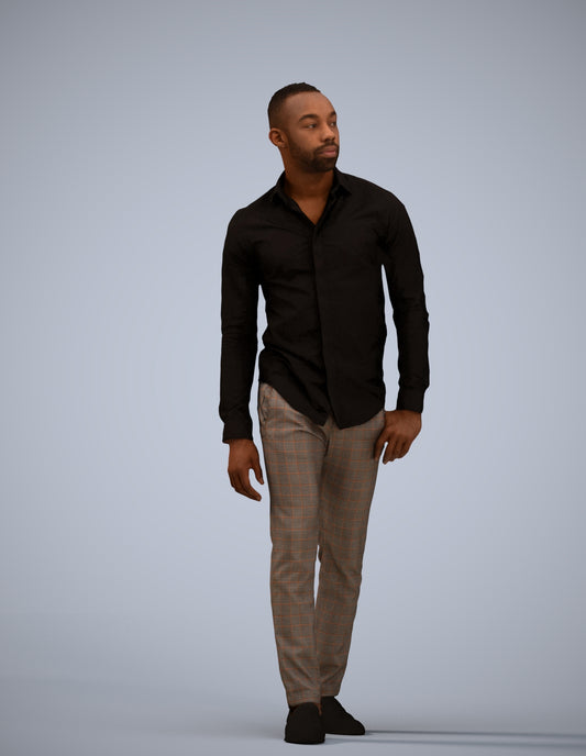 photogrammetry 3D man business walking, realistic human model archviz FBX