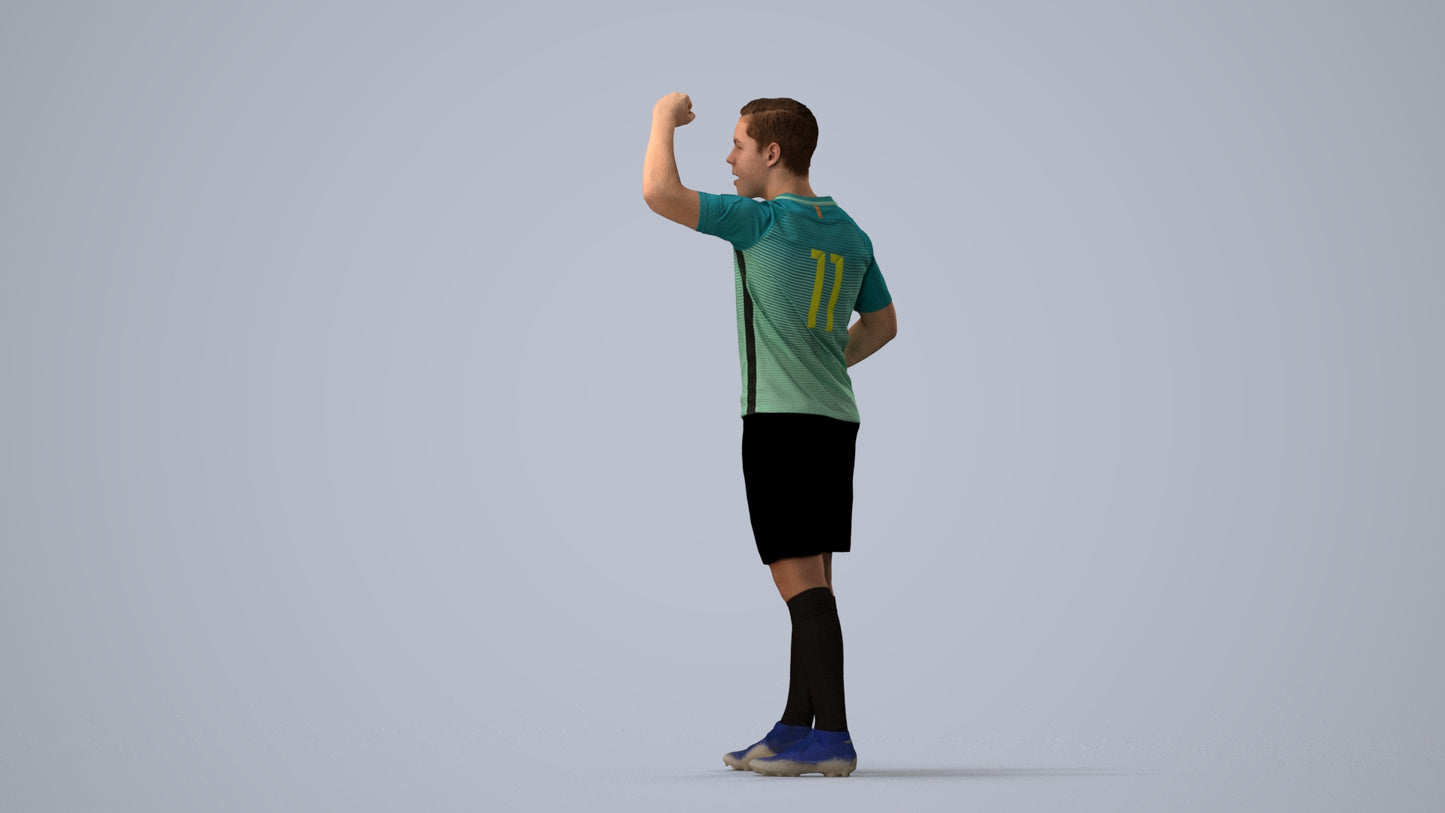 realistic 3D human boy sport, archviz people FBX OBJ for Blender, three-quarter view render