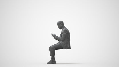 3D human model man business, photogrammetry scanned person for archviz, square thumbnail