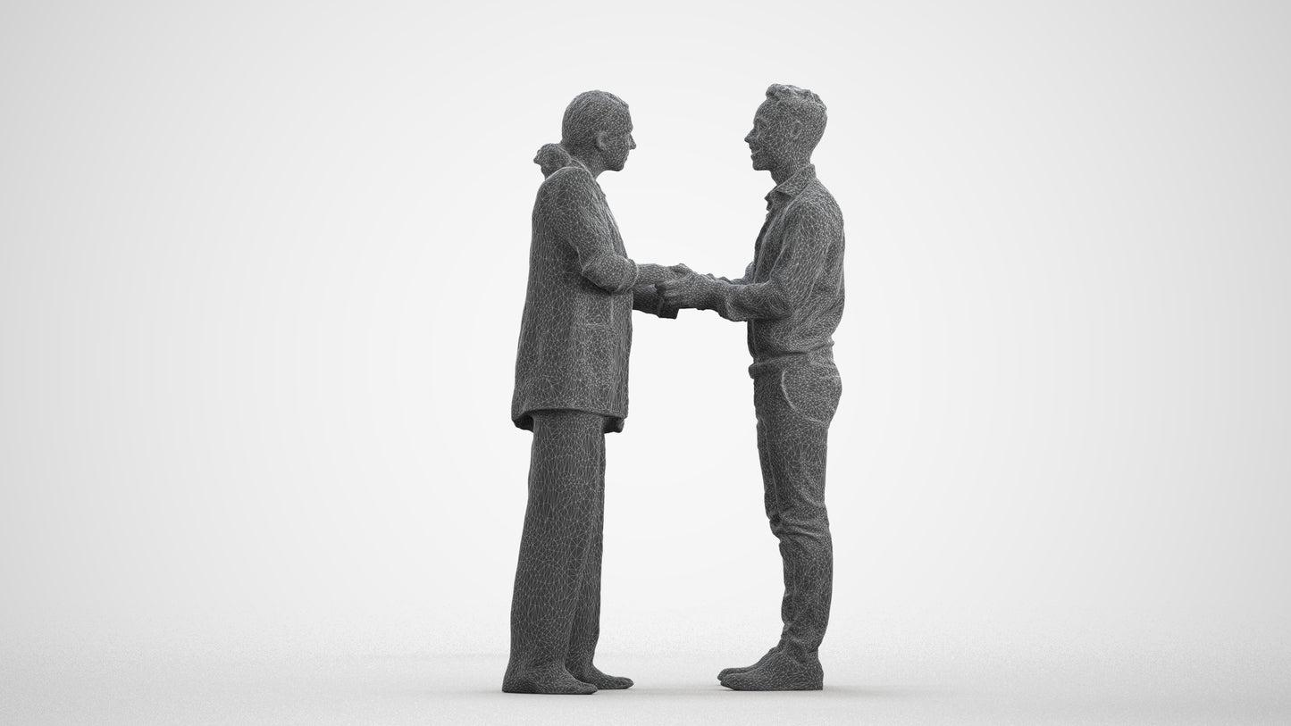 scanned 3D woman business, photogrammetry people for Enscape and V-Ray, wireframe front view