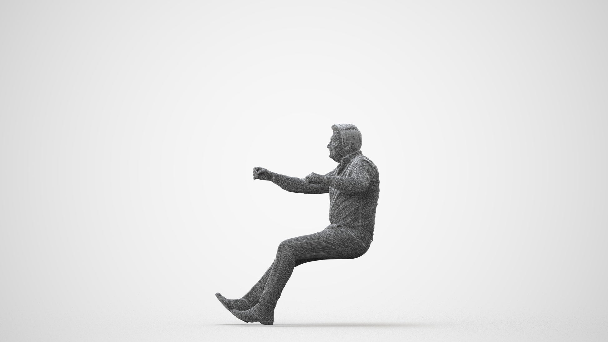 realistic 3D people man casual driving, render-ready for V-Ray and Corona, FBX OBJ, square thumbnail