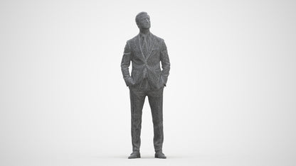 realistic 3D people man business, render-ready for V-Ray and Corona, FBX OBJ, three-quarter front view render
