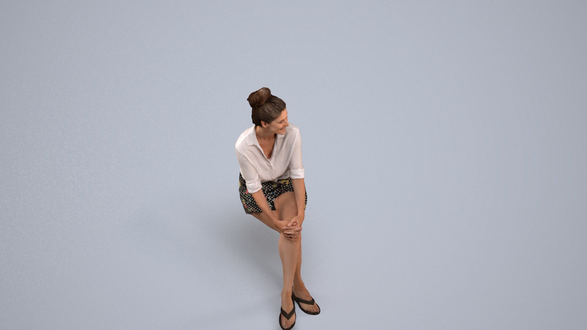 realistic 3D woman casual mix, scanned archviz people for Blender and 3ds Max, back view render