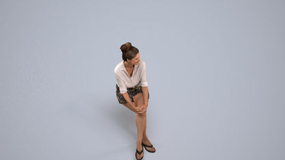 realistic 3D woman casual mix, scanned archviz people for Blender and 3ds Max, back view render