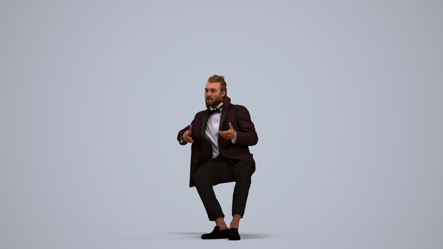 realistic 3D human man formal formalaffairs, archviz people FBX OBJ for Blender, standing pose render