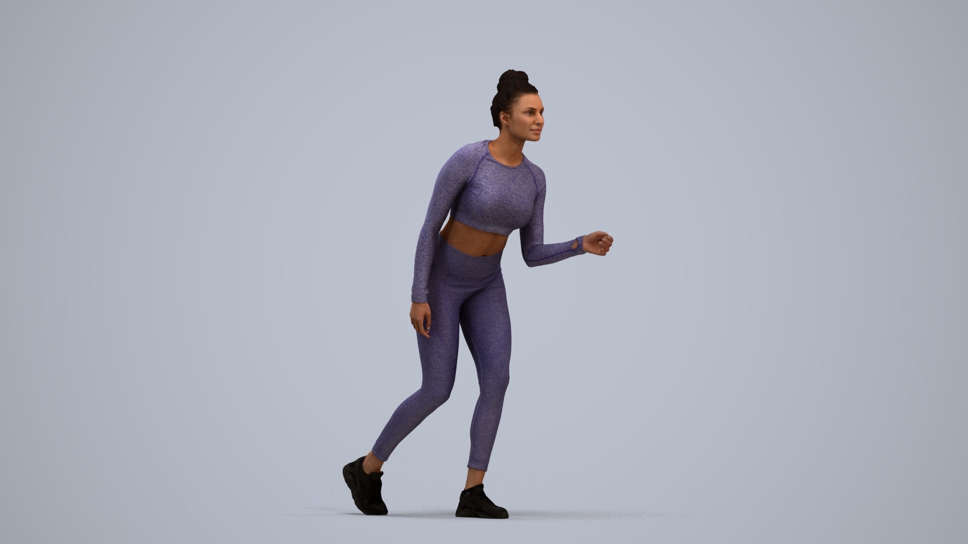 realistic 3D people woman sport, render-ready for V-Ray and Corona, FBX OBJ, standing pose render