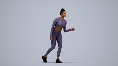 realistic 3D people woman sport, render-ready for V-Ray and Corona, FBX OBJ, standing pose render