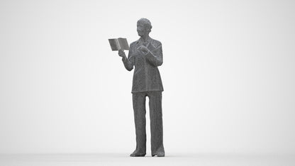 3D scanned senior woman business, photorealistic archviz people for Enscape and SketchUp, wireframe back view