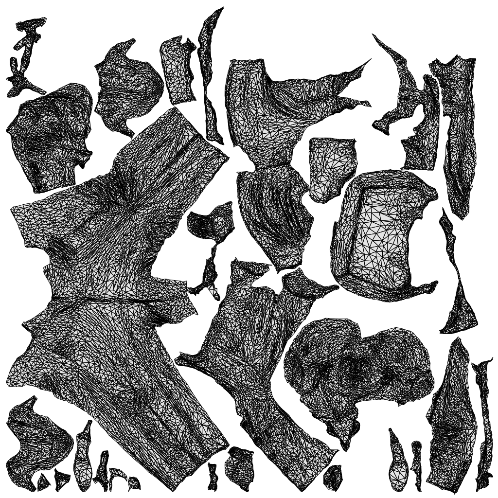 scanned 3D woman casual standing, photogrammetry people for Enscape and V-Ray, wireframe top-down view
