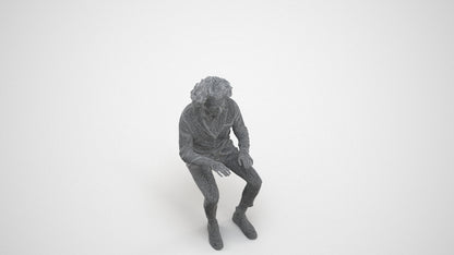 realistic 3D man business, scanned archviz people for Blender and 3ds Max, wireframe three-quarter view