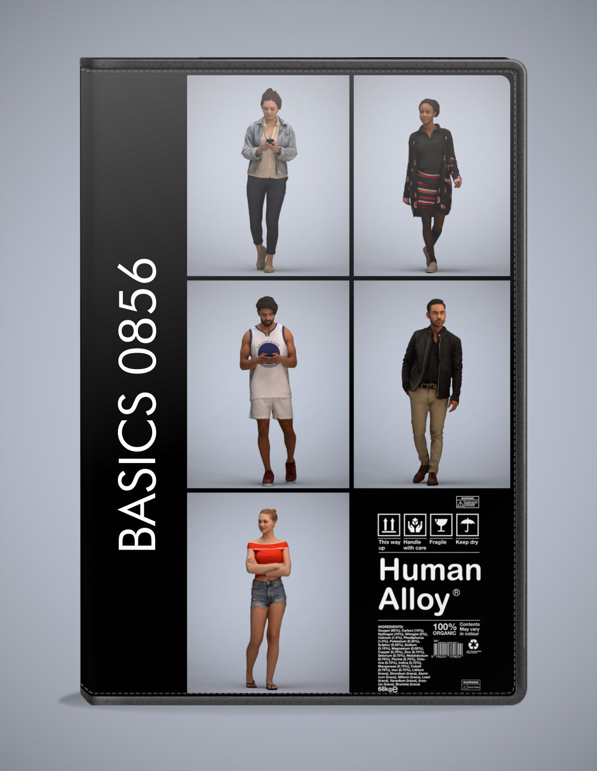3D people models walking bundle, 5 scanned humans for 3ds Max rendering