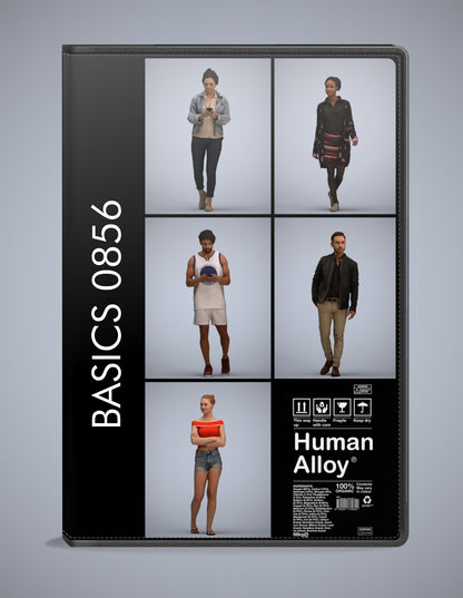 3D people models walking bundle, 5 scanned humans for 3ds Max rendering