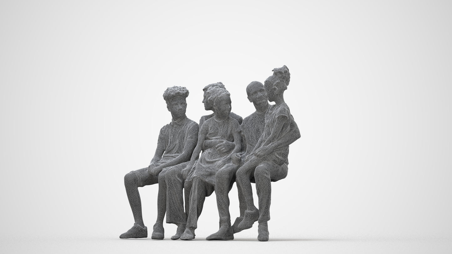 realistic 3D human girl casual kids, archviz people FBX OBJ for Blender, wireframe back view