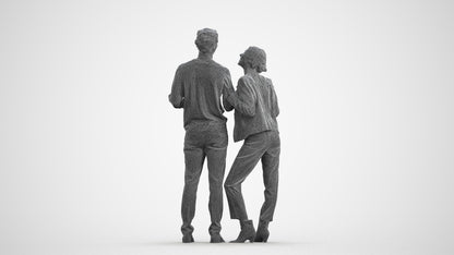 scanned 3D senior woman business shopping, photogrammetry people for Enscape and V-Ray, wireframe front view