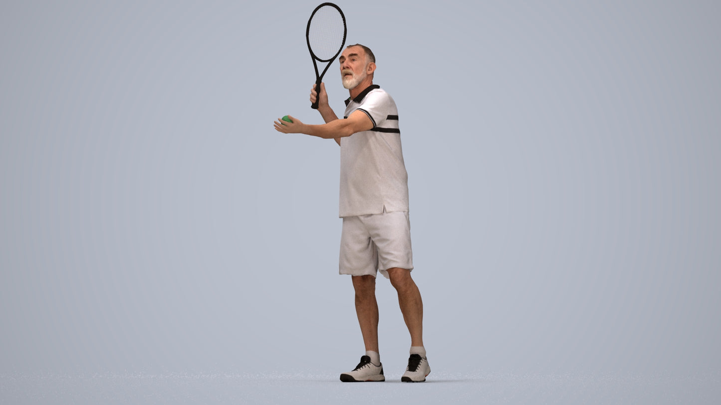 3D scanned man sport, photorealistic archviz people for Enscape and SketchUp, top-down view render