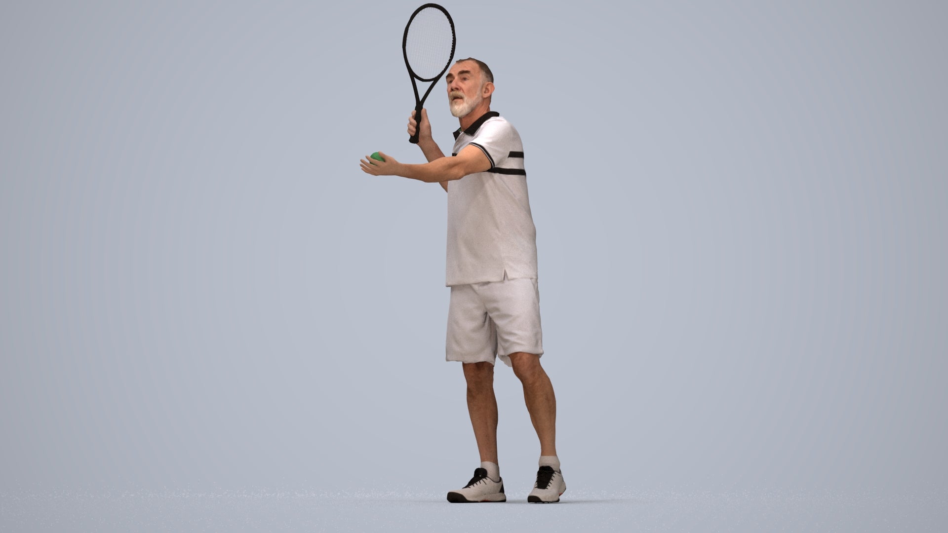 3D scanned man sport, photorealistic archviz people for Enscape and SketchUp, top-down view render