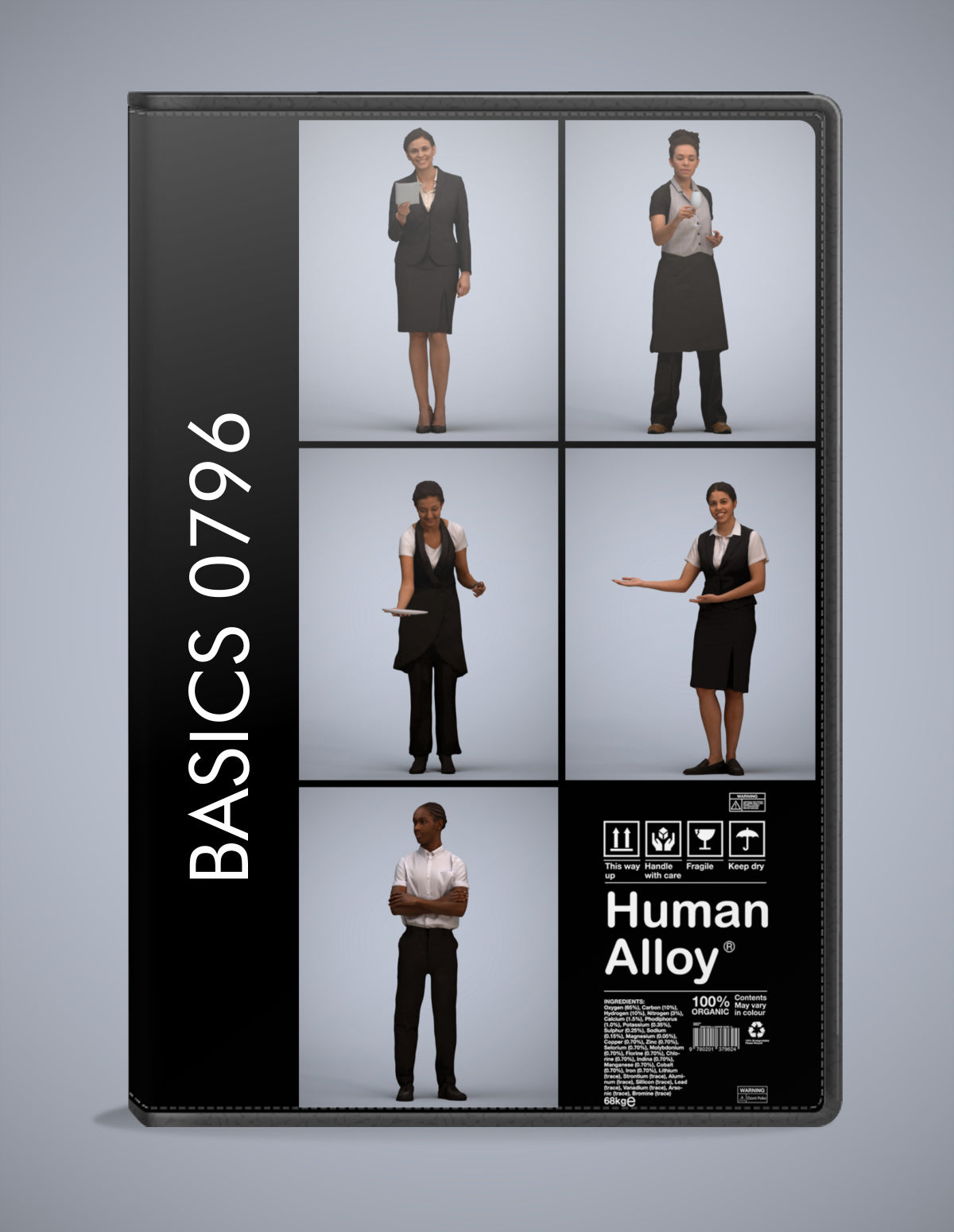 realistic 3D people hospitality set, 5 render-ready models for V-Ray and Corona