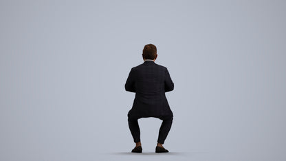 photogrammetry 3D man business, realistic human model archviz FBX, front view render