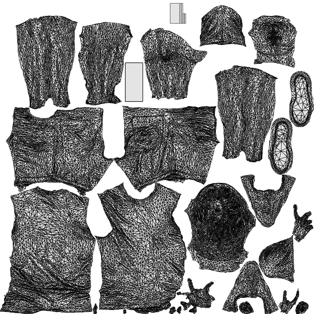 scanned 3D man casual standing, photogrammetry people for Enscape and V-Ray, wireframe top-down view