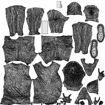 scanned 3D man casual standing, photogrammetry people for Enscape and V-Ray, wireframe top-down view