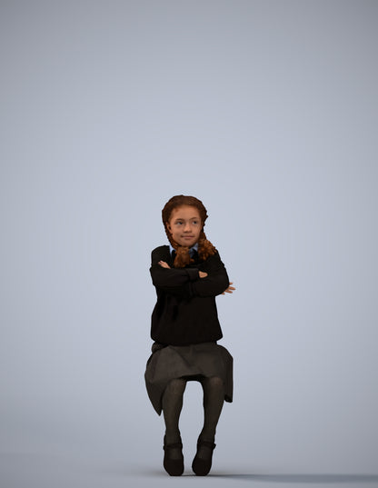 scanned 3D girl kids, photogrammetry people for Enscape and V-Ray