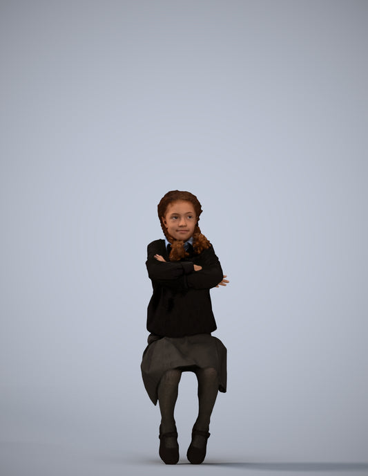 scanned 3D girl kids, photogrammetry people for Enscape and V-Ray