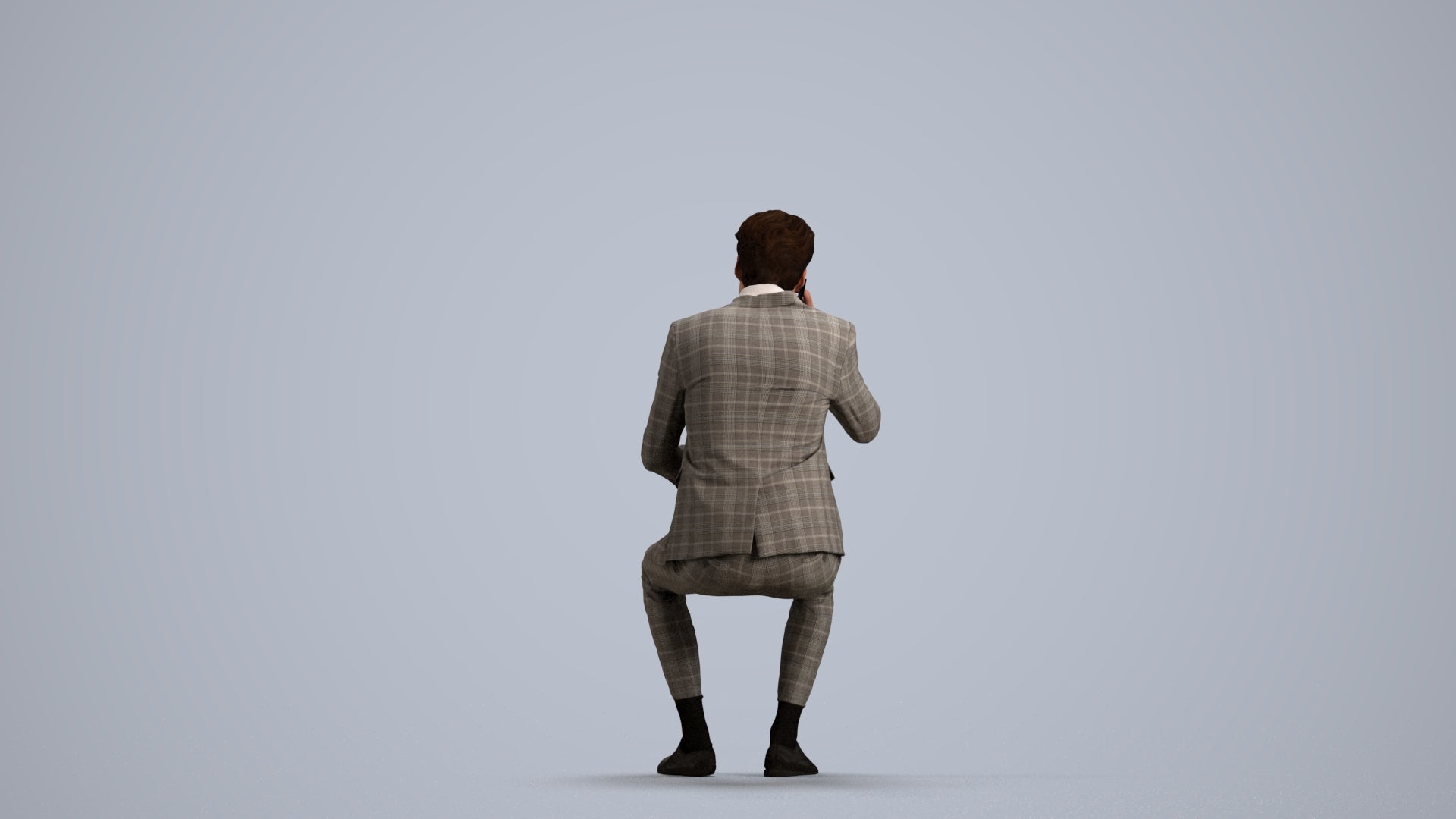 realistic 3D man business, scanned archviz people for Blender and 3ds Max, front view render