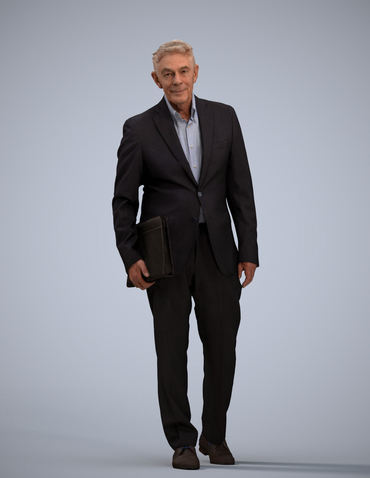 realistic 3D senior man business, scanned archviz people for Blender and 3ds Max