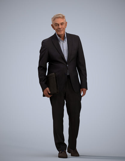 realistic 3D senior man business, scanned archviz people for Blender and 3ds Max