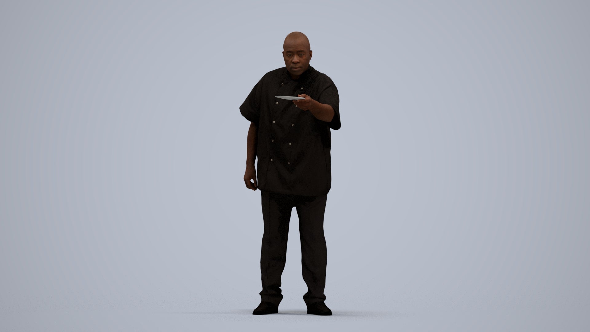 scanned 3D man hospitality, photogrammetry people for Enscape and V-Ray, standing pose render