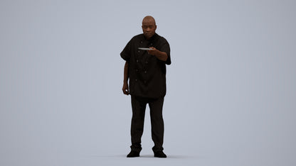 scanned 3D man hospitality, photogrammetry people for Enscape and V-Ray, standing pose render