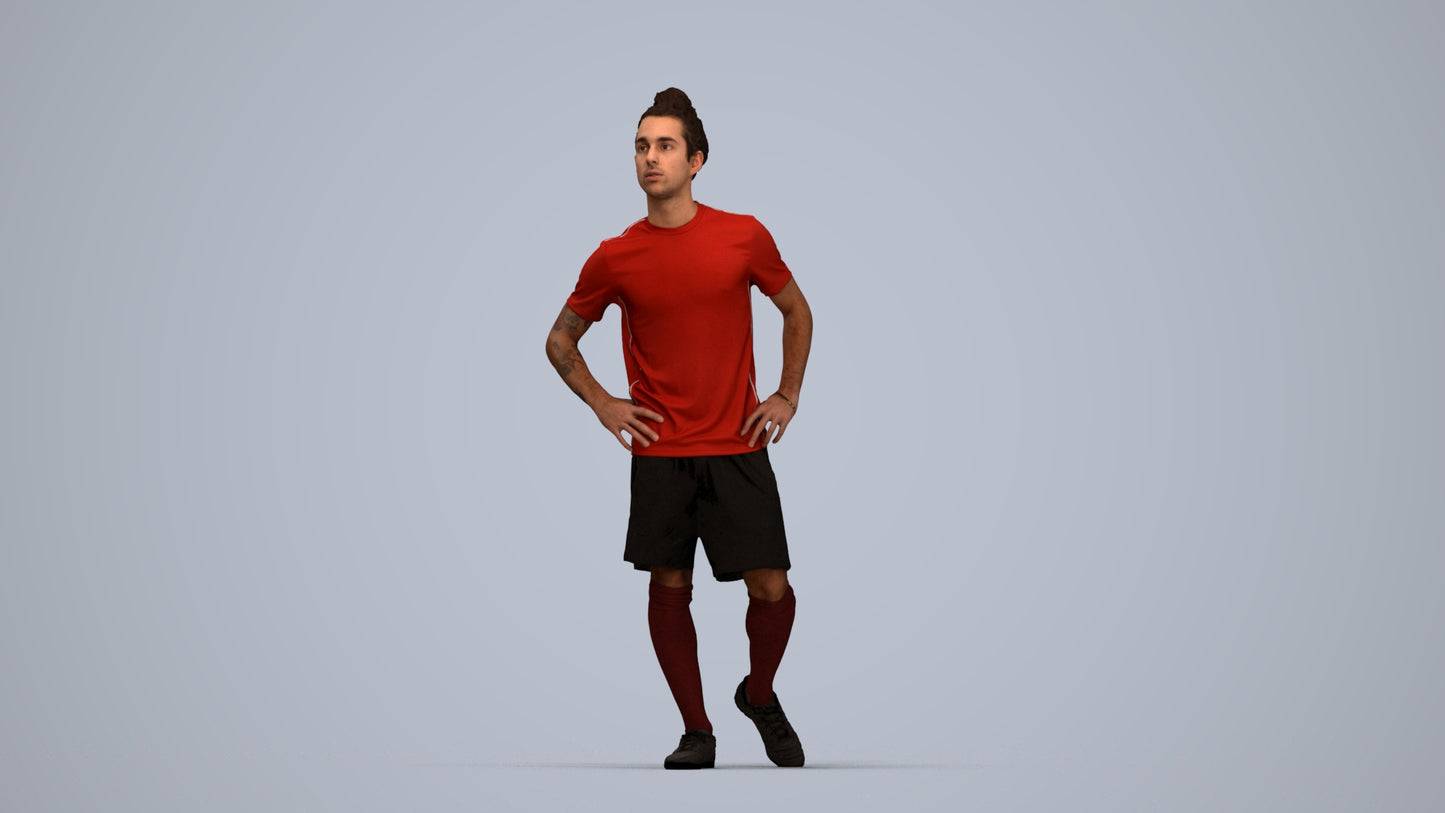 realistic 3D people man sport, render-ready for V-Ray and Corona, FBX OBJ, top-down view render