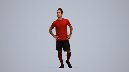 realistic 3D people man sport, render-ready for V-Ray and Corona, FBX OBJ, top-down view render