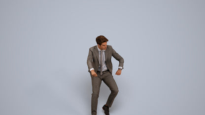 realistic 3D human man business driving, archviz people FBX OBJ for Blender, back view render