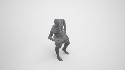 realistic 3D human man pool, archviz people FBX OBJ for Blender, wireframe three-quarter view