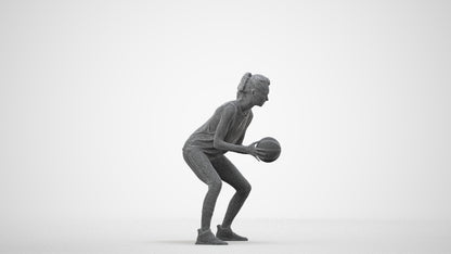 realistic 3D people woman sport, render-ready for V-Ray and Corona, FBX OBJ, wireframe side view