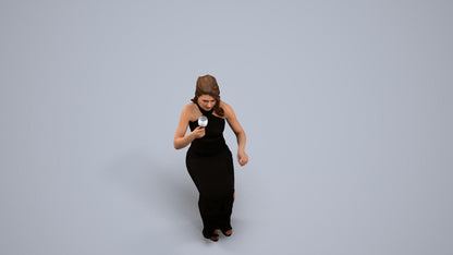 3D human model woman formal formalaffairs, photogrammetry scanned person for archviz, back view render